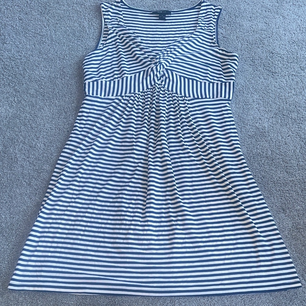 Style and Co. Striped Navy and White Dress
